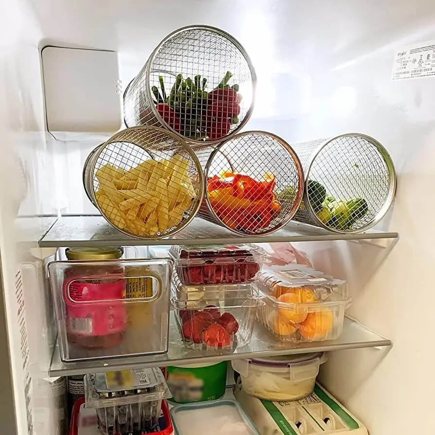 Rotating grill basket for effortless even cooking