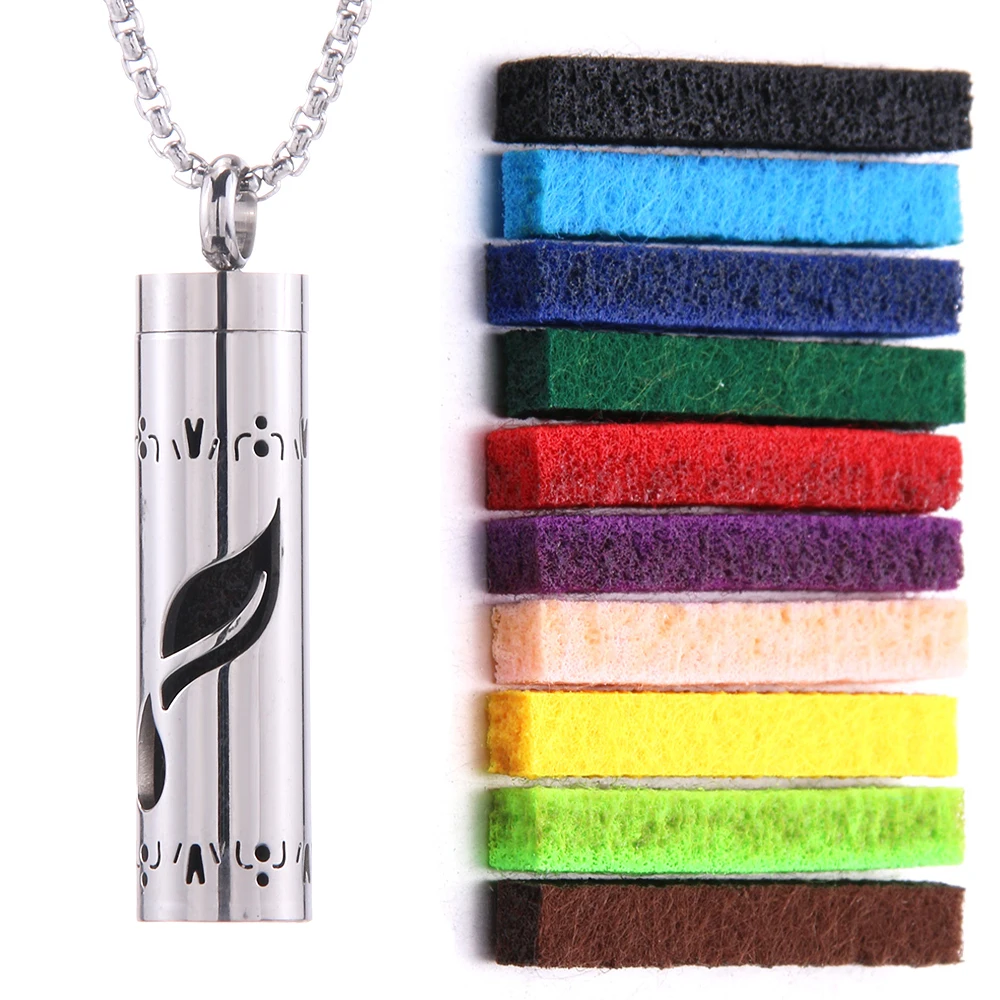 Aromatherapy diffuser necklace with interchangeable pads 