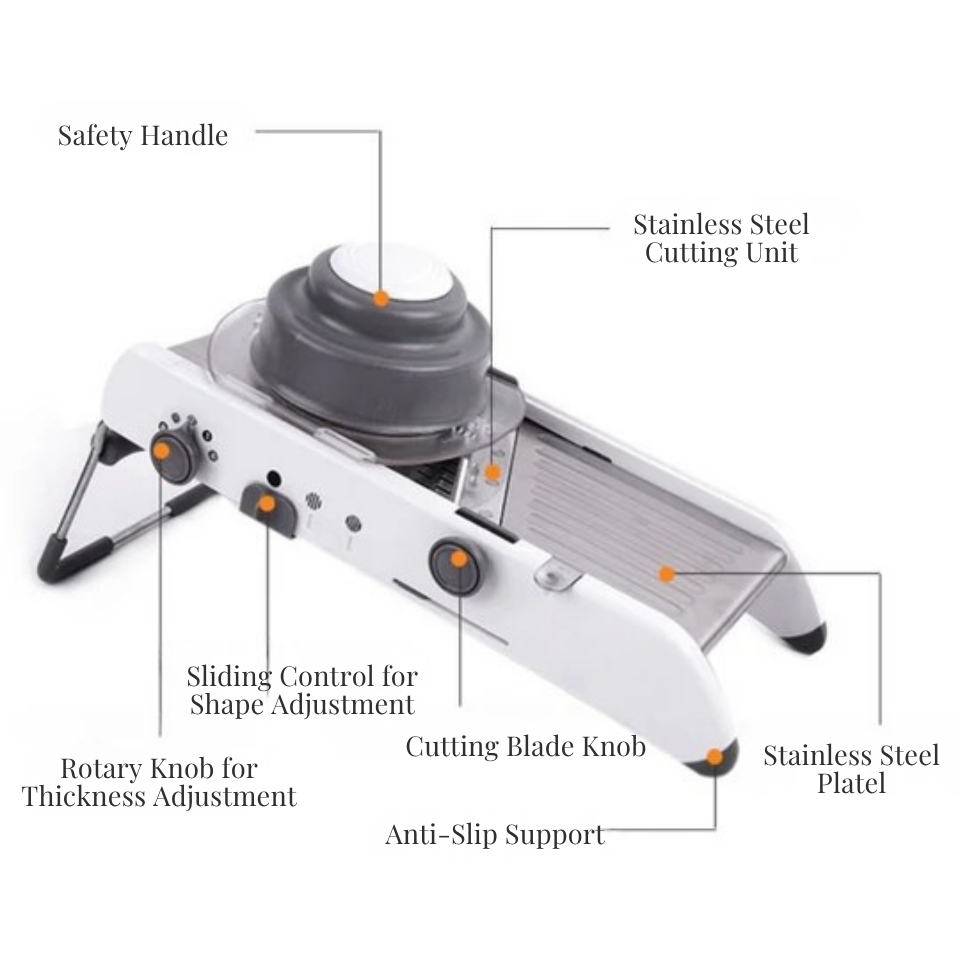 Adjustable mandoline for quick slicing 
