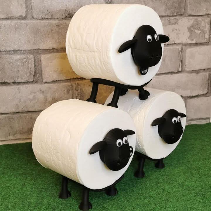 Sheep-shaped toilet paper holder 