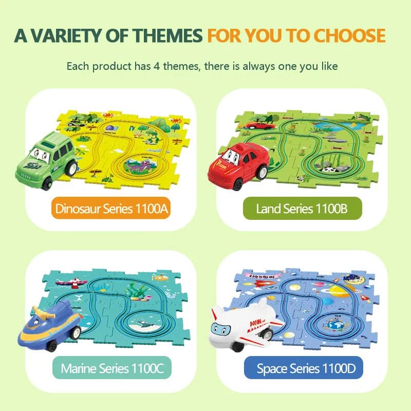 Circuit-puzzle educativ cu vehicule electrice 