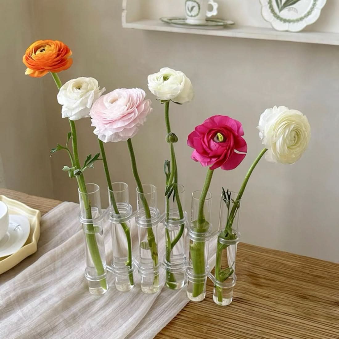 Elegant modulär vas för kreativa blomsterarrangemang 