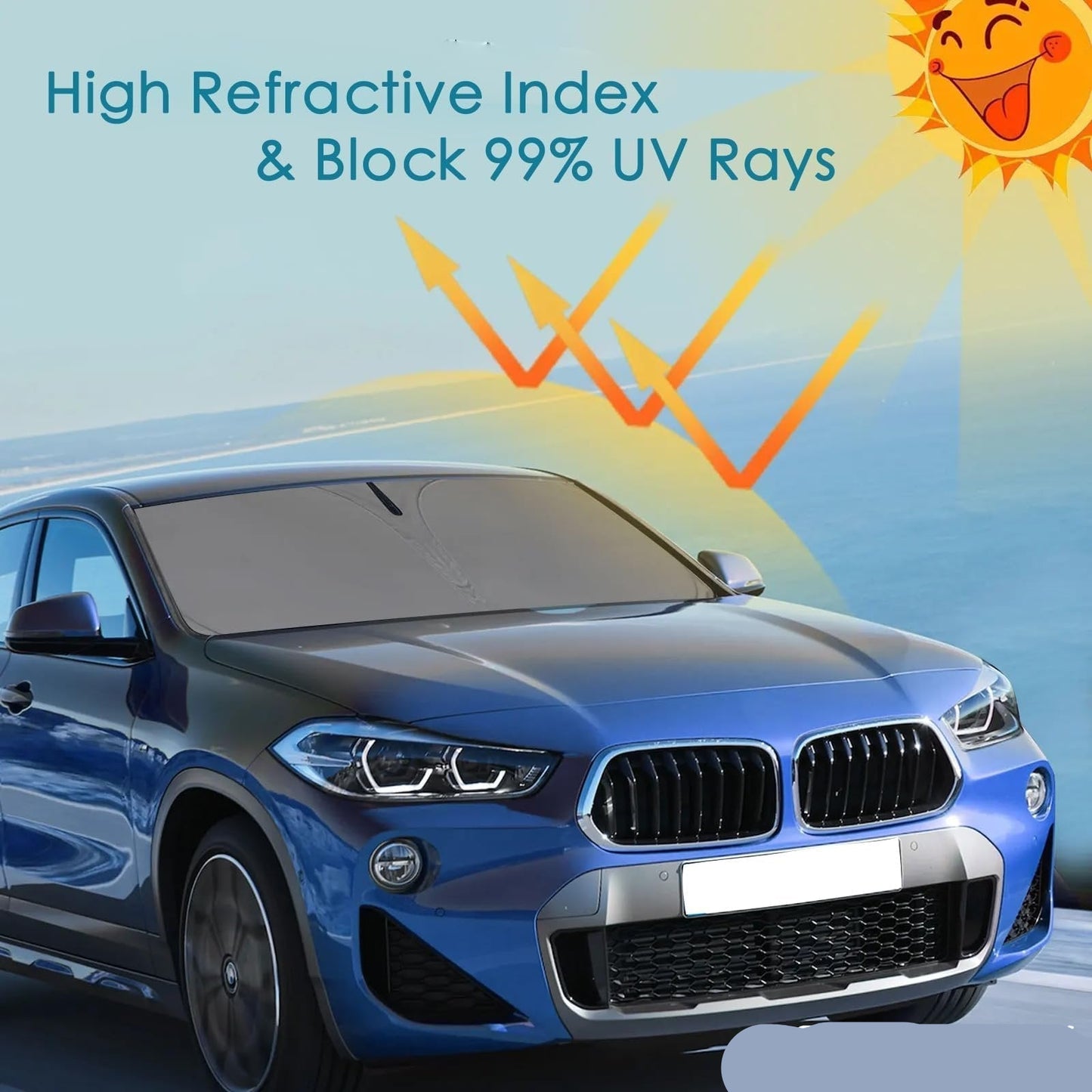 Custom and effective car sunshade heat protection 