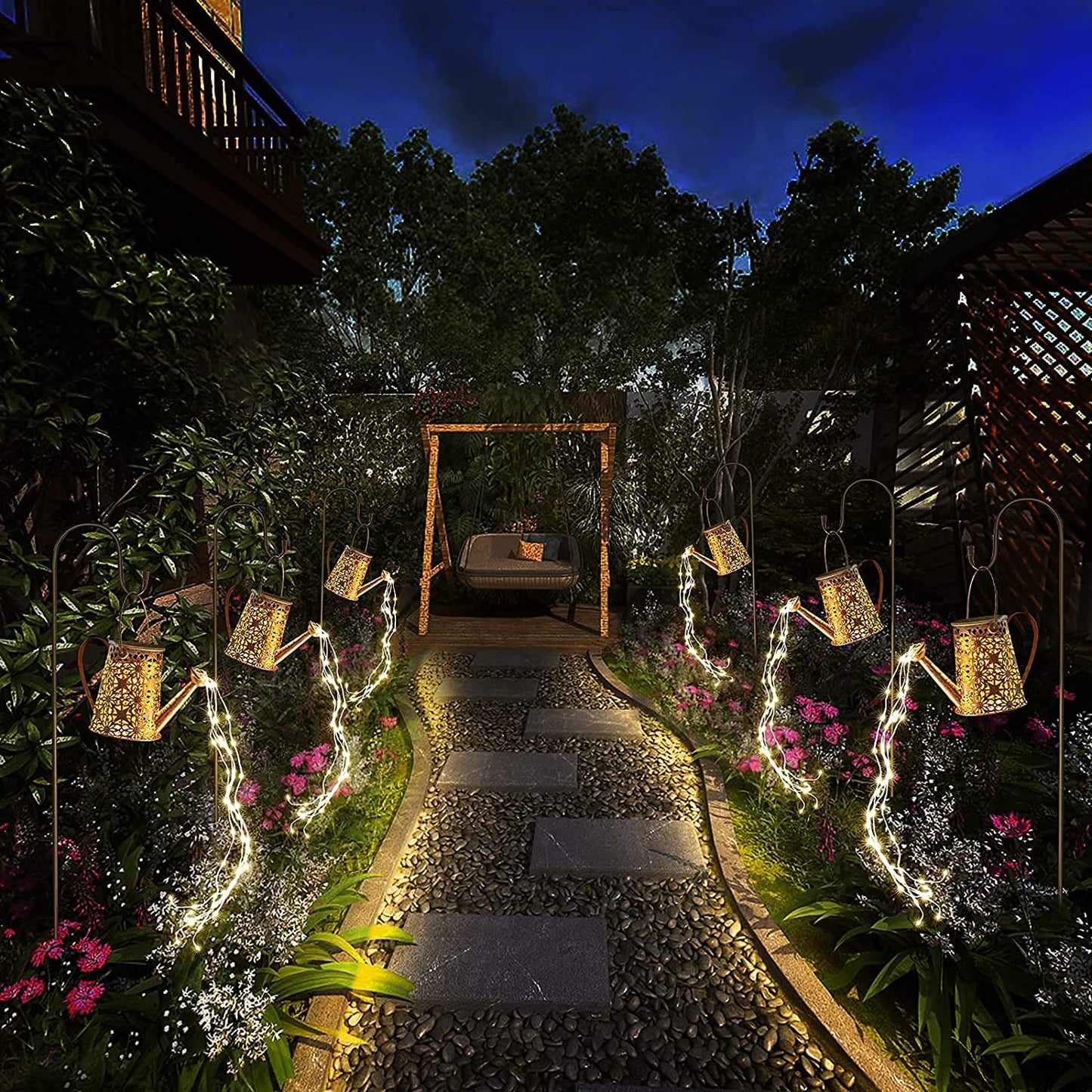 Lámpara de riego luminosa que transforma su jardín en un cuento de hadas 