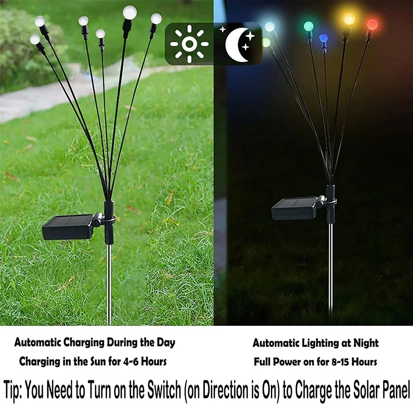 פנסי גן עם גחליליות 