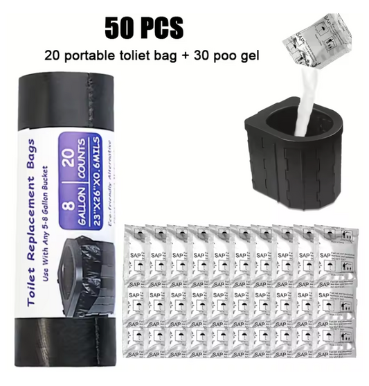 Kit de Reîncărcare pentru Toalete Portabile — 20 de pungi + 30 de geluri absorbante 